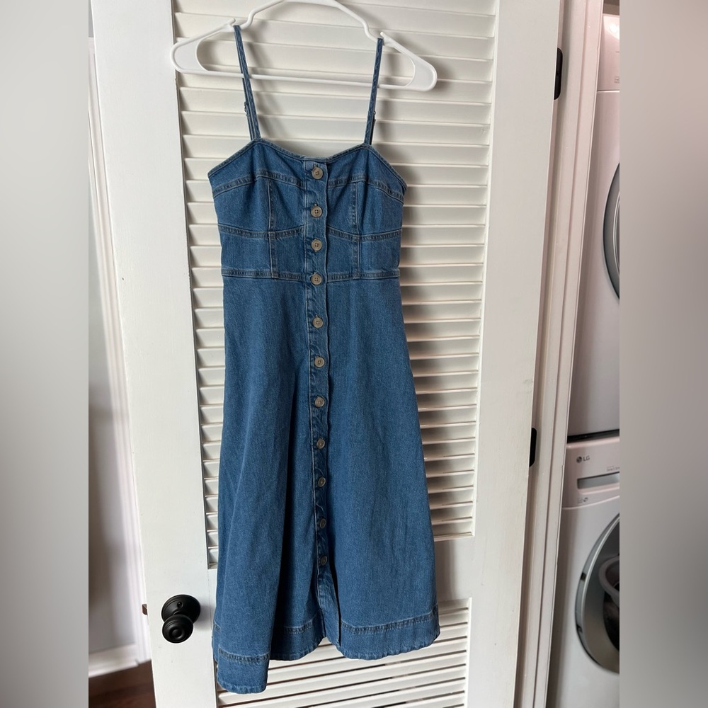 Universal Thread Blue Button-Front Midi Dress